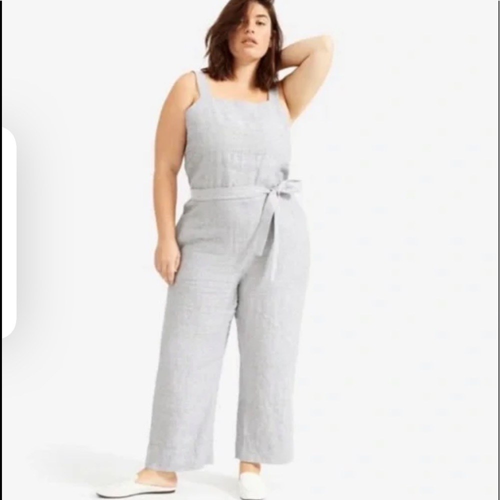 Everlane Light Gray Linen Jumpsuit